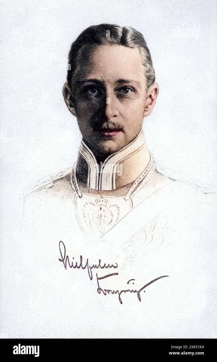 Wilhelm, 6.5.1882 - 20.7,1951, deutscher Kronprinz 15.6.1888 - 9.11.1918, Porträt, Zeichnung, EXTRA-RIGHTS-CLEARANCE-INFO-NOT-AVAILABLE Stockfoto