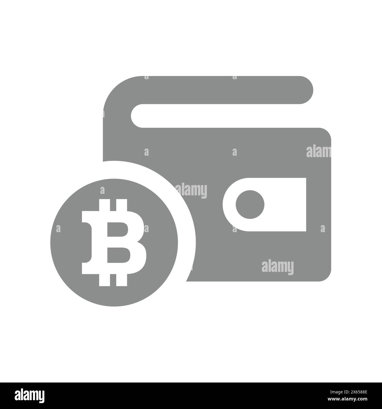 Bitcoin-Wallet-Vektorsymbol. Krypto, Kryptowährungssymbol. Stock Vektor