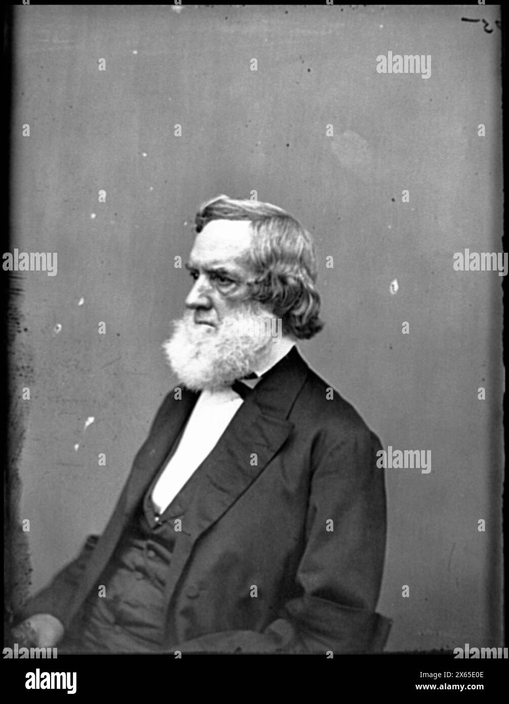 Porträt von Marineminister Gideon Welles, Offizier der US-Regierung, Bürgerkriegsfotos 1861-1865 Stockfoto