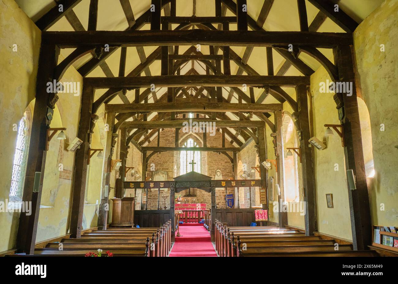 Das Innere der St. Bartholomew's Church, Vowchurch, Golden Valley, Herefordshire Stockfoto