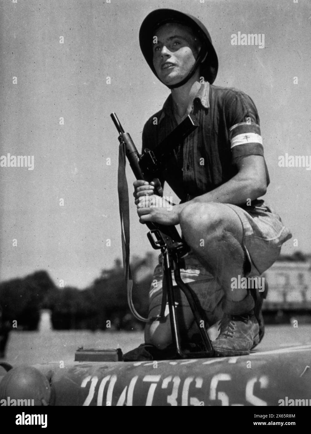 Junge Mitglieder des französischen Widerstands während des Zweiten Weltkriegs, Frankreich 1944 Stockfoto