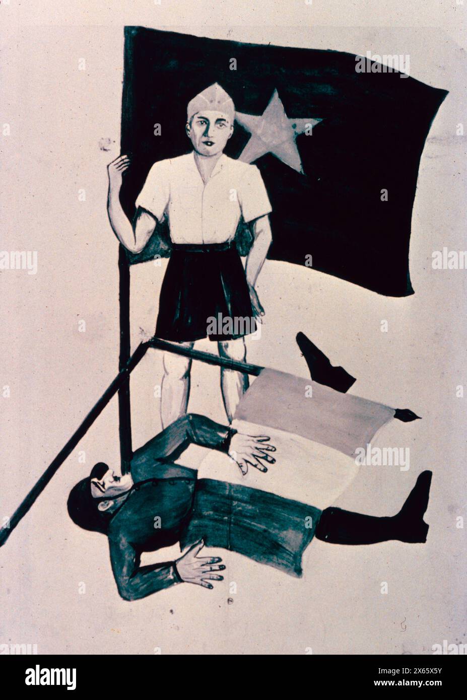 Viet Minh politisches Propagandaplakat, Illustration 1940 Stockfoto