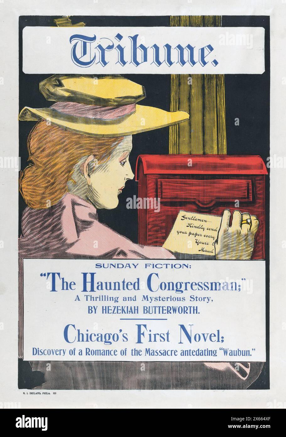 George Reiter Brill (US-amerikanischer Illustrator, 1867-1918) Tribune - Sunday Fiction (Ende des 19. Jahrhunderts) Stockfoto