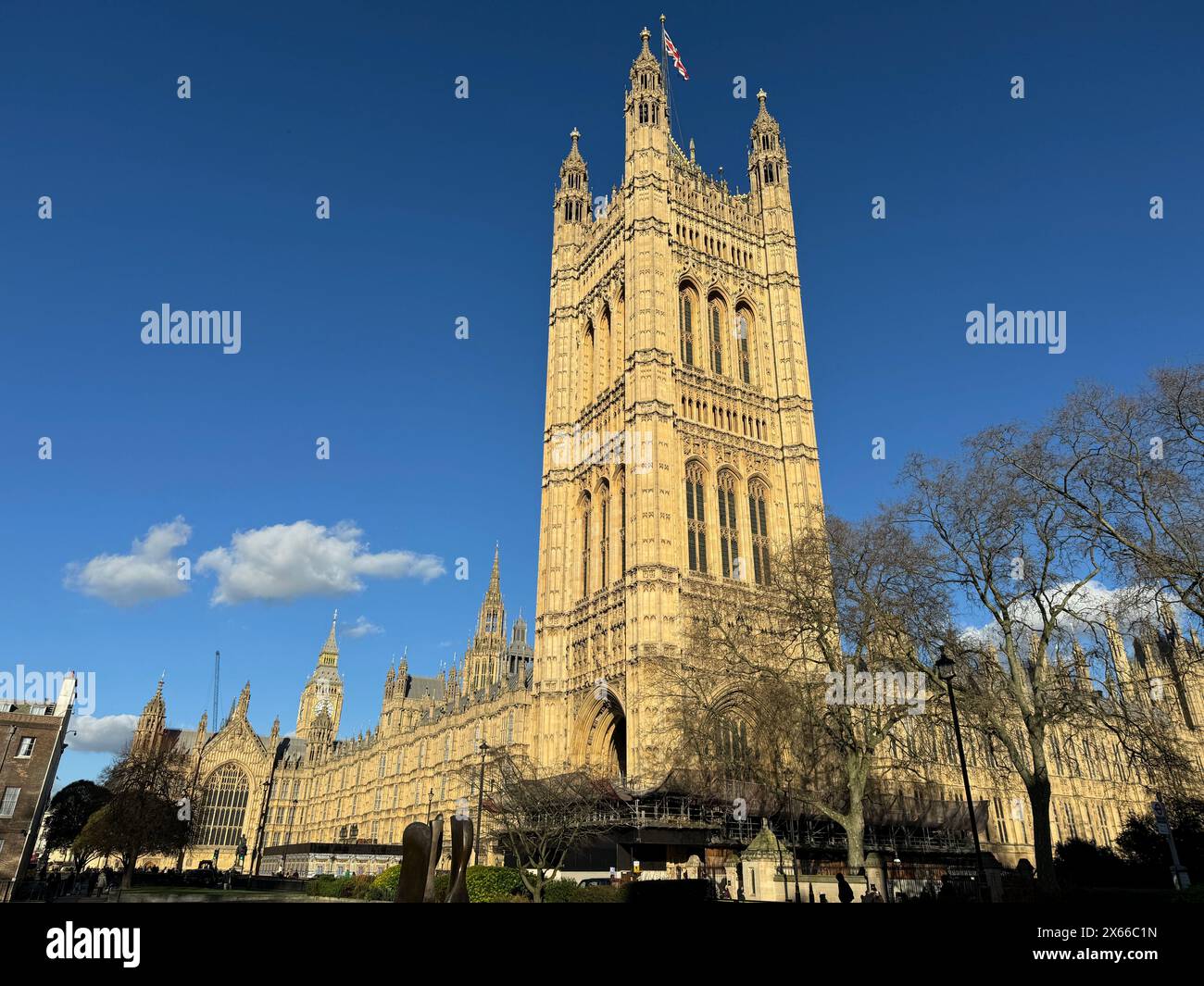 Palace of Westminster. House of Lords. Commons. Westminster-Blase. Britische Politik. Politische Drehscheibe. Zentrum der britischen Demokratie. Stockfoto