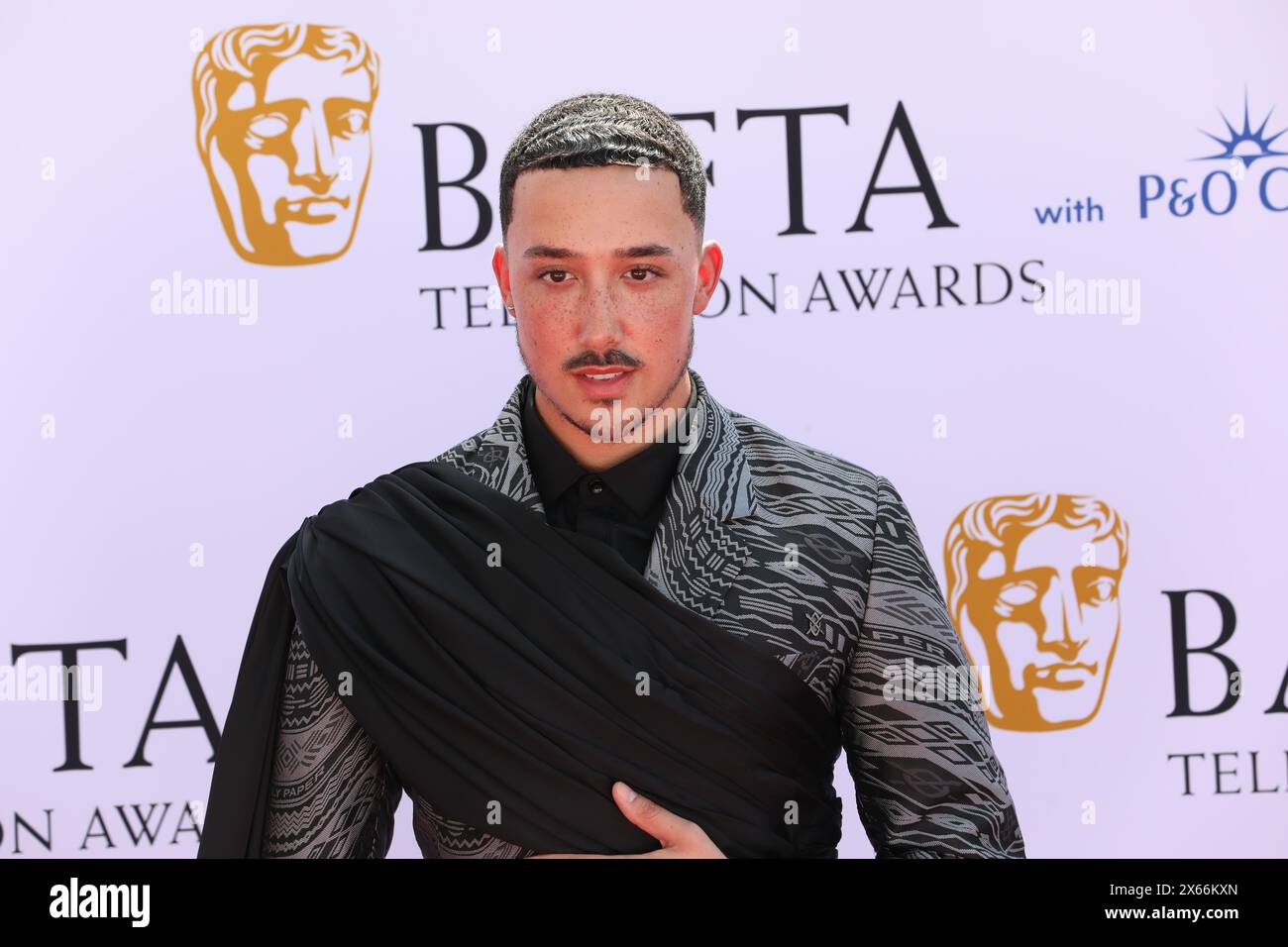 Kyron Hamilton nimmt an den BAFTA TV Awards mit P&O Cruises 2024 in der Royal Festival Hall in London Teil. Stockfoto