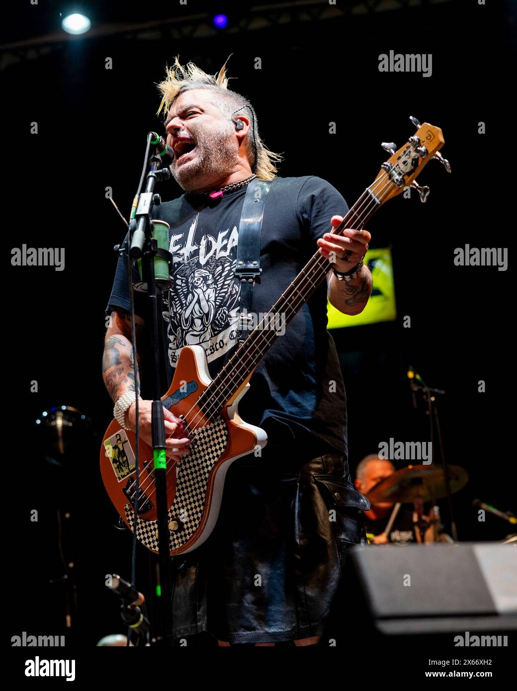 Mailand, Italien. Mai 2024. FAT Mike von der Punk-Rock-Band NOFX tritt live bei Carroponte in Mailand auf, wo sie die letzten italienischen Shows ihrer Karriere vor der Trennung am 12. Mai 2024 in Mailand, Italien, aufnahm. Quelle: Mairo Cinquetti/Alamy Live News Stockfoto