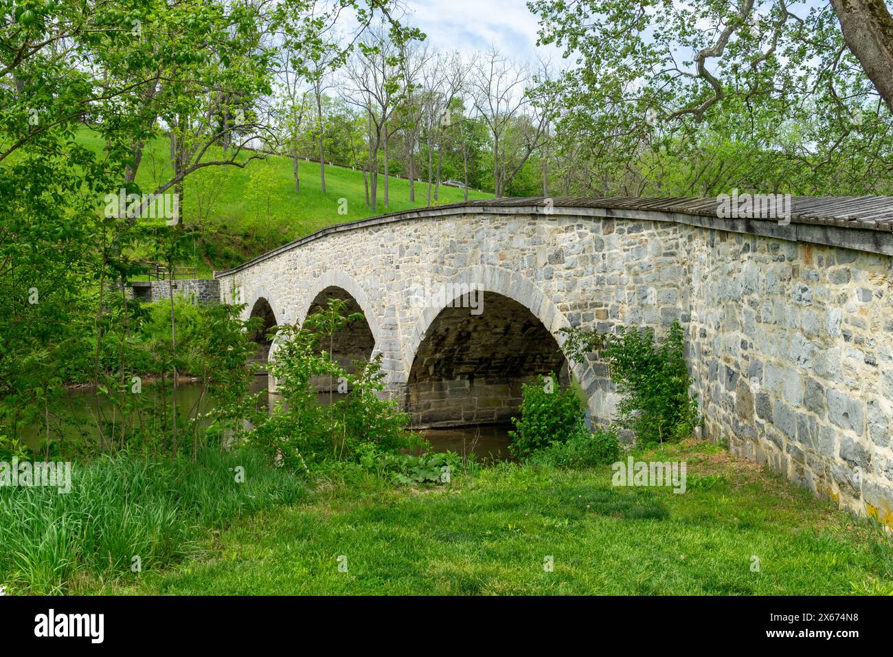 Burnside Bridge auf dem Schlachtfeld von Antietam Stockfoto