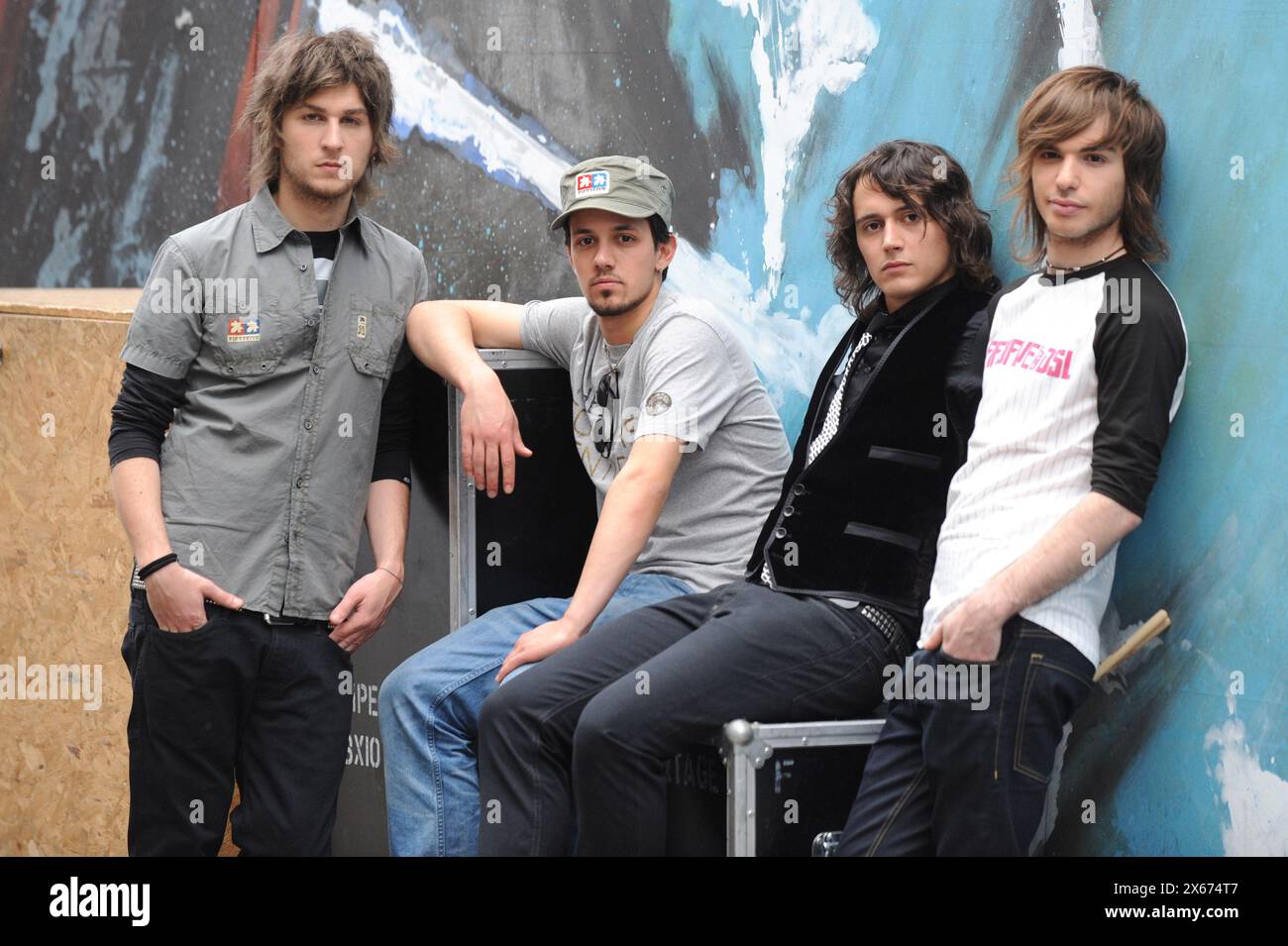 Mailand Italien 15.05.2008: Finley, italienische Rockband, während der Fernsehsendung „Scalo 76“ Stockfoto
