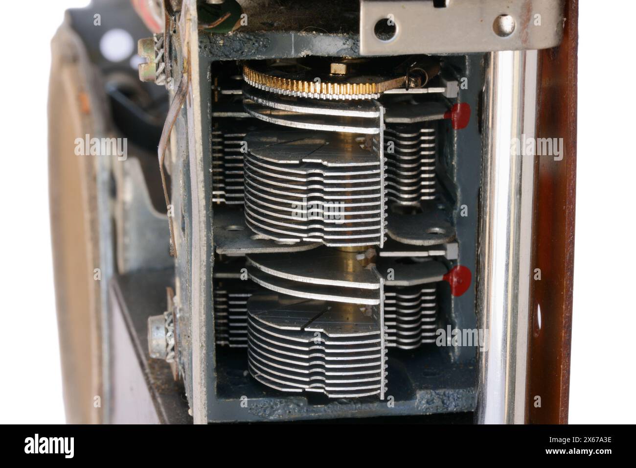 Luftkondensator in tragbaren Funkgeräten Stockfoto