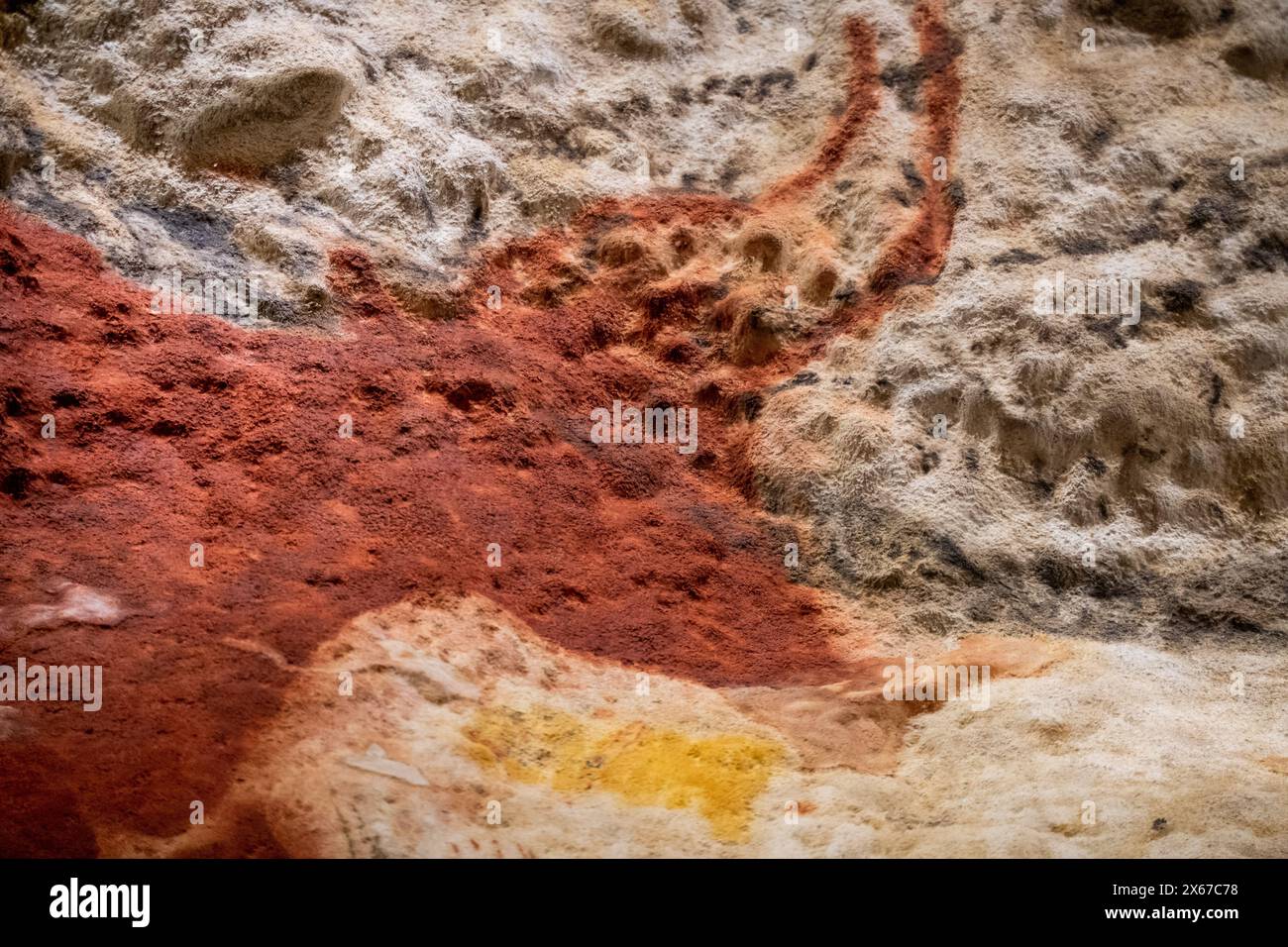 Besichtigungstour durch Lascaux IV, die letzte vollständige Nachbildung der Lascaux-Höhle, eine geschmückte Höhle aus der oberpaläolithischen Zeit, das Symbol der Prähis Stockfoto