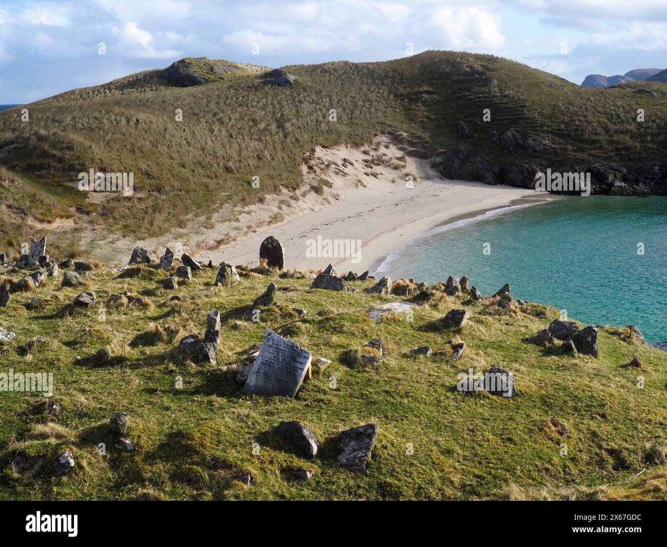 Friedhof, Little Bernera, Lewis, Äußere Hebriden, Schottland Stockfoto