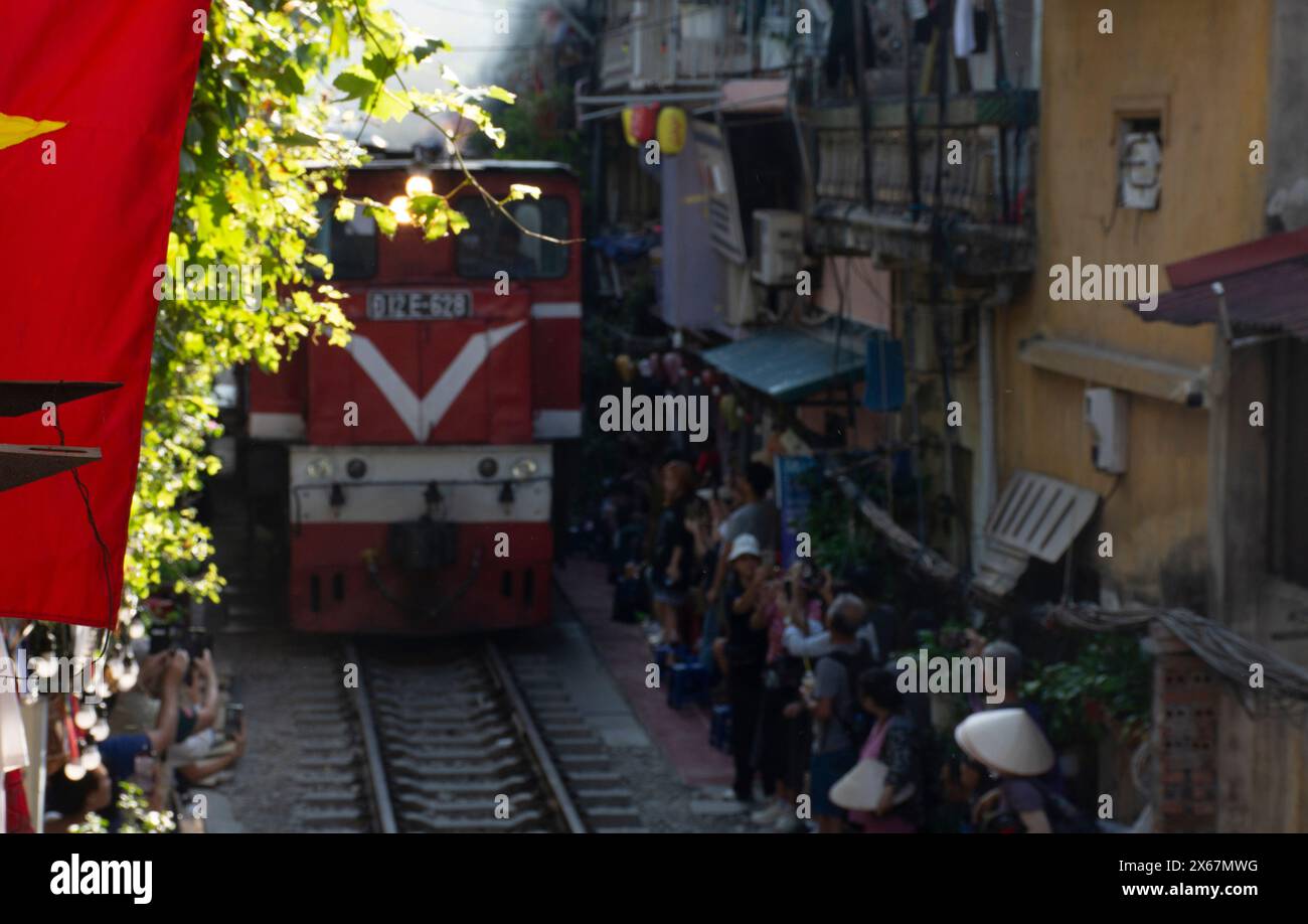 Bahnstraße Hanoi Stockfoto