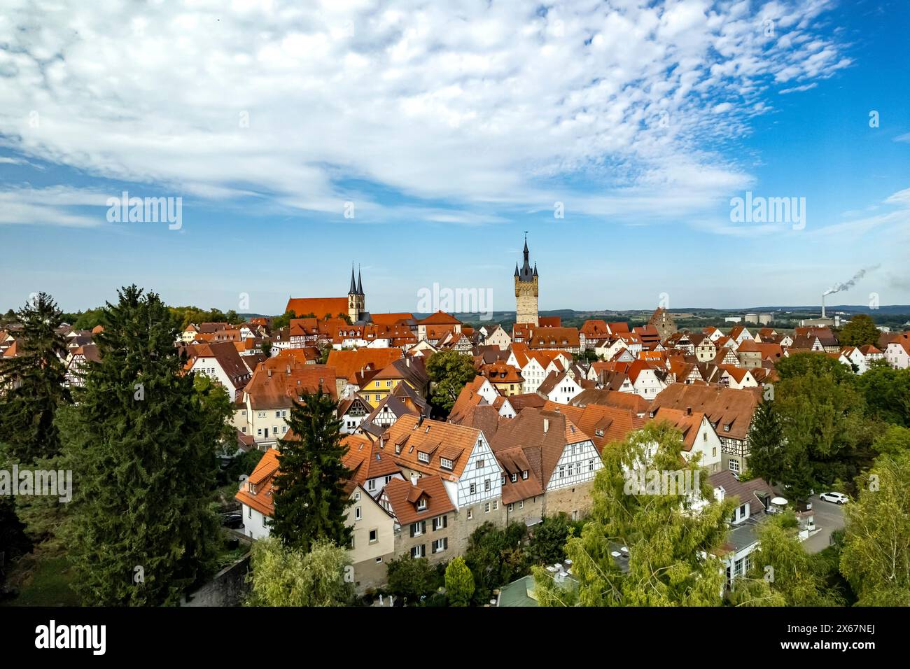 Stadtansicht von Bad Wimpfen aus der Luft, Kraichgau, Baden-Württemberg, Deutschland Stockfoto