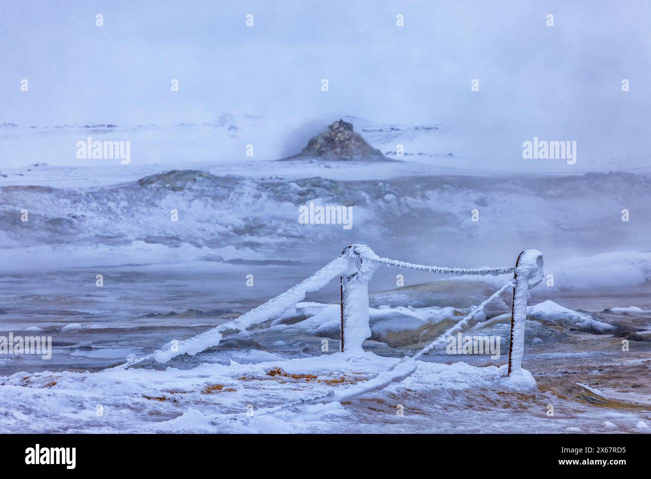 Das Geothermiegebiet Namafjall Hverir in der Region Myvatn in Nord-Island Stockfoto