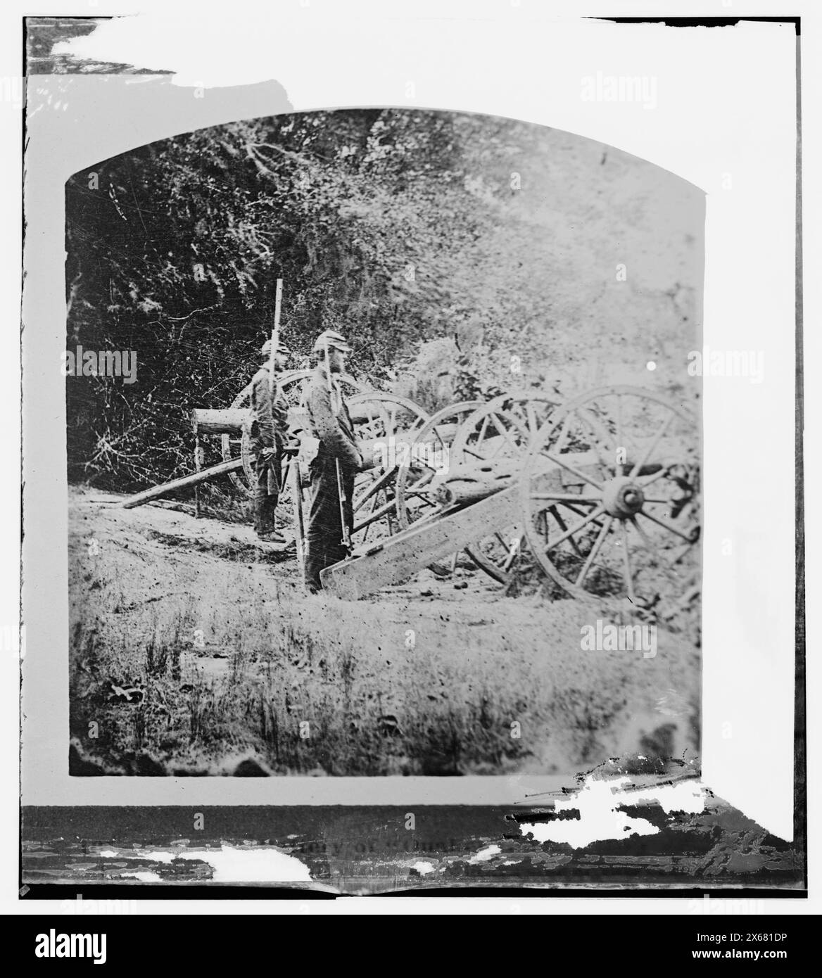 Seabrook Point, Port Royal Island, South Carolina. Scheinbatterie von den 79. New York Volunteers am Coosaw River aufgestellt, Civil war Photos 1861-1865 Stockfoto