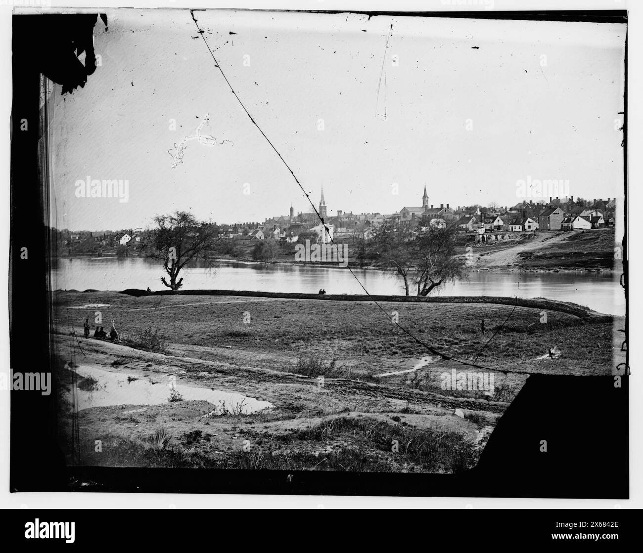 Ansicht des unteren Endes von Fredericksburg, ..., Bürgerkriegsfotos 1861-1865 Stockfoto