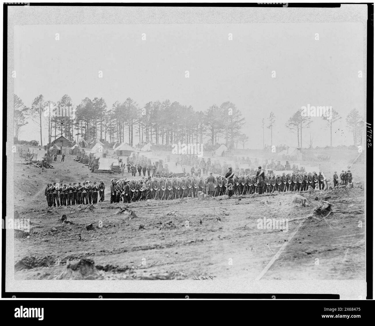 Wachturm im Camp of 114th Pennsylvania Inf'y, Brandy Station, Virginia, März (d. h. Februar), 1864, Bürgerkriegsfotos 1861-1865 Stockfoto