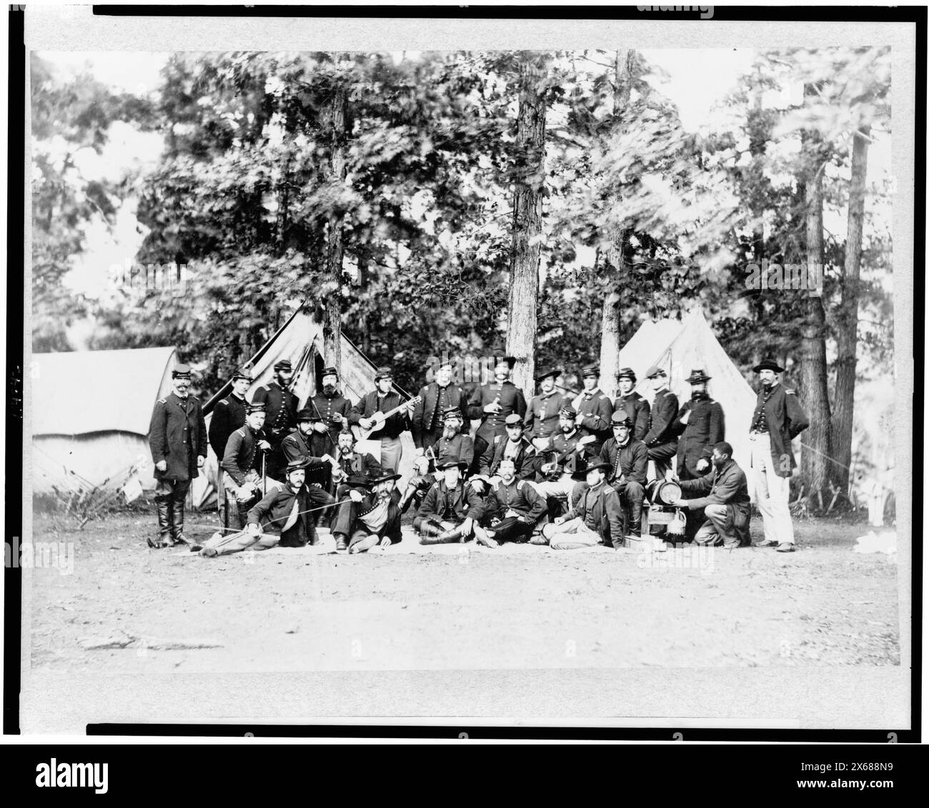 Offiziere der Pferdeartilleriebrigade, nahe Culpeper, Virginia, September 1863, Bürgerkriegsfotos 1861-1865 Stockfoto