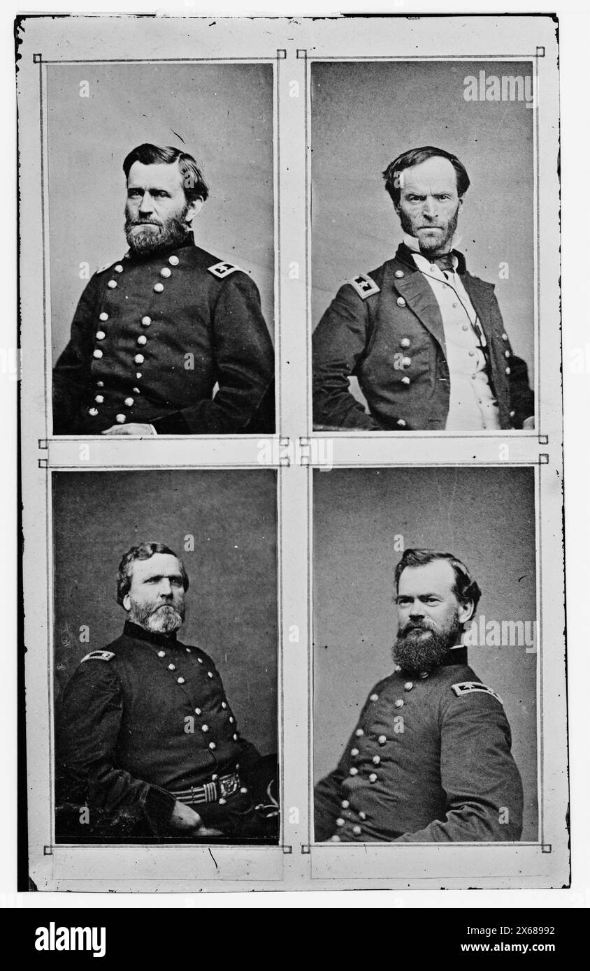 Grant, Sherman, Thomas und McPherson, Bürgerkriegsfotos 1861-1865 Stockfoto