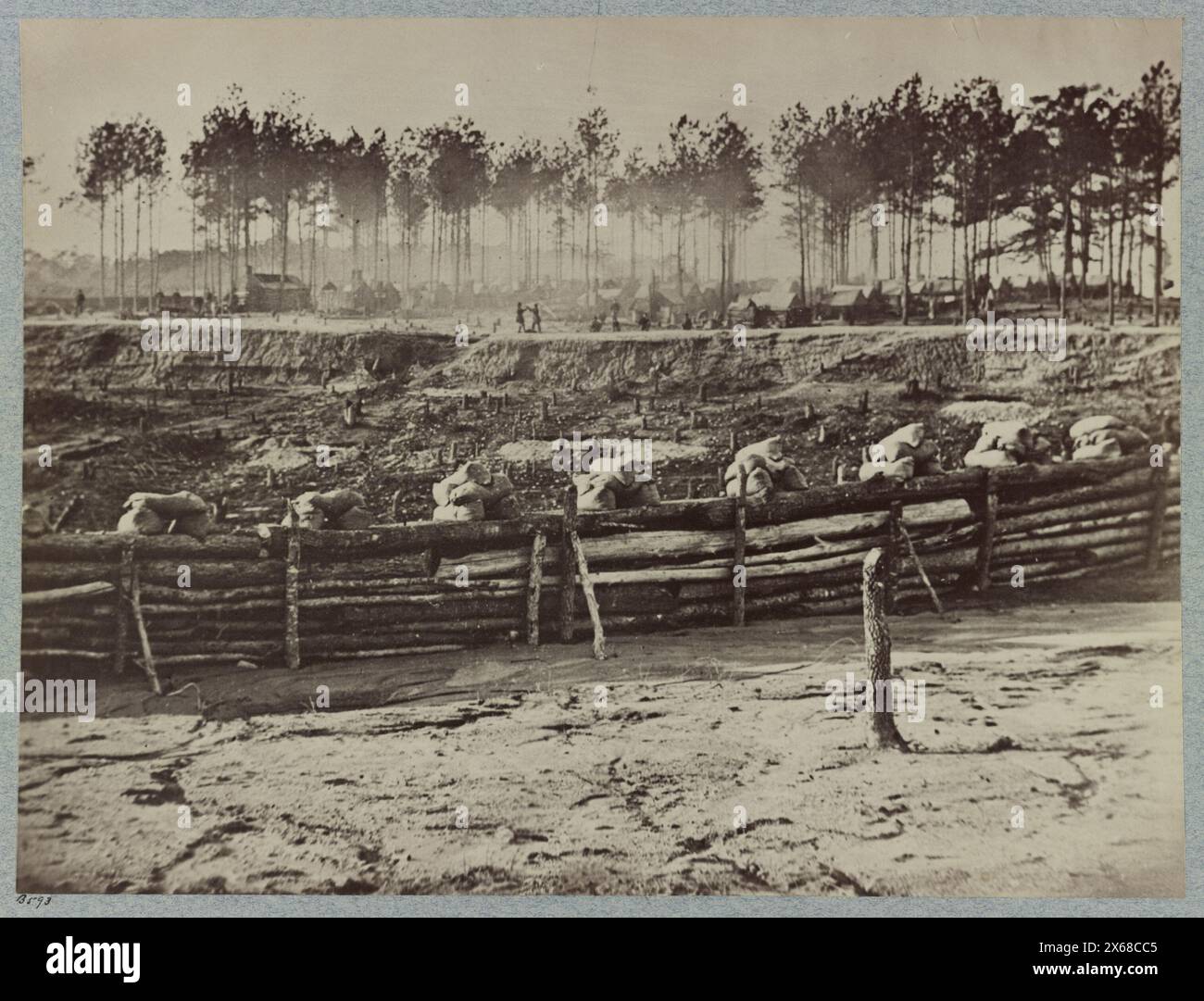 Befestigungsanlagen links von Bermuda Hunderts Lines in der Nähe von Point of Rocks, Virginia, Bürgerkriegsfotos 1861-1865 Stockfoto