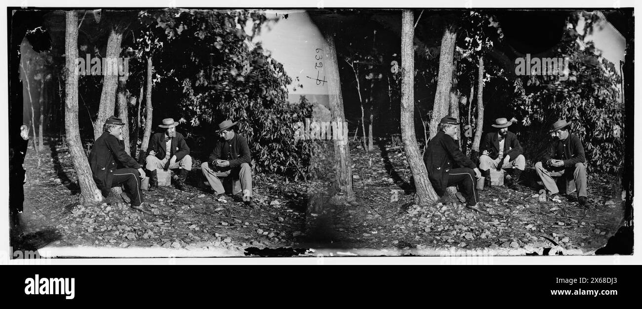 Elk Mountain, Maryland. Lts. Edward C. Pearce, John C. Babcock und Rockwell (Mitte), Civil war Photographs 1861-1865 Stockfoto