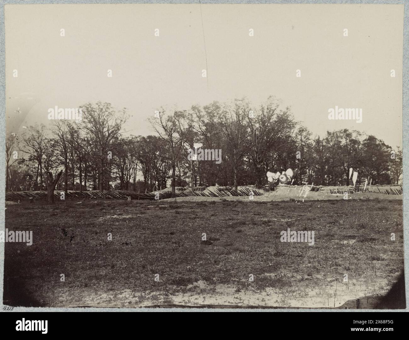 Befestigungsanlagen an den Petersburger Linien, Bürgerkriegsfotos 1861-1865 Stockfoto