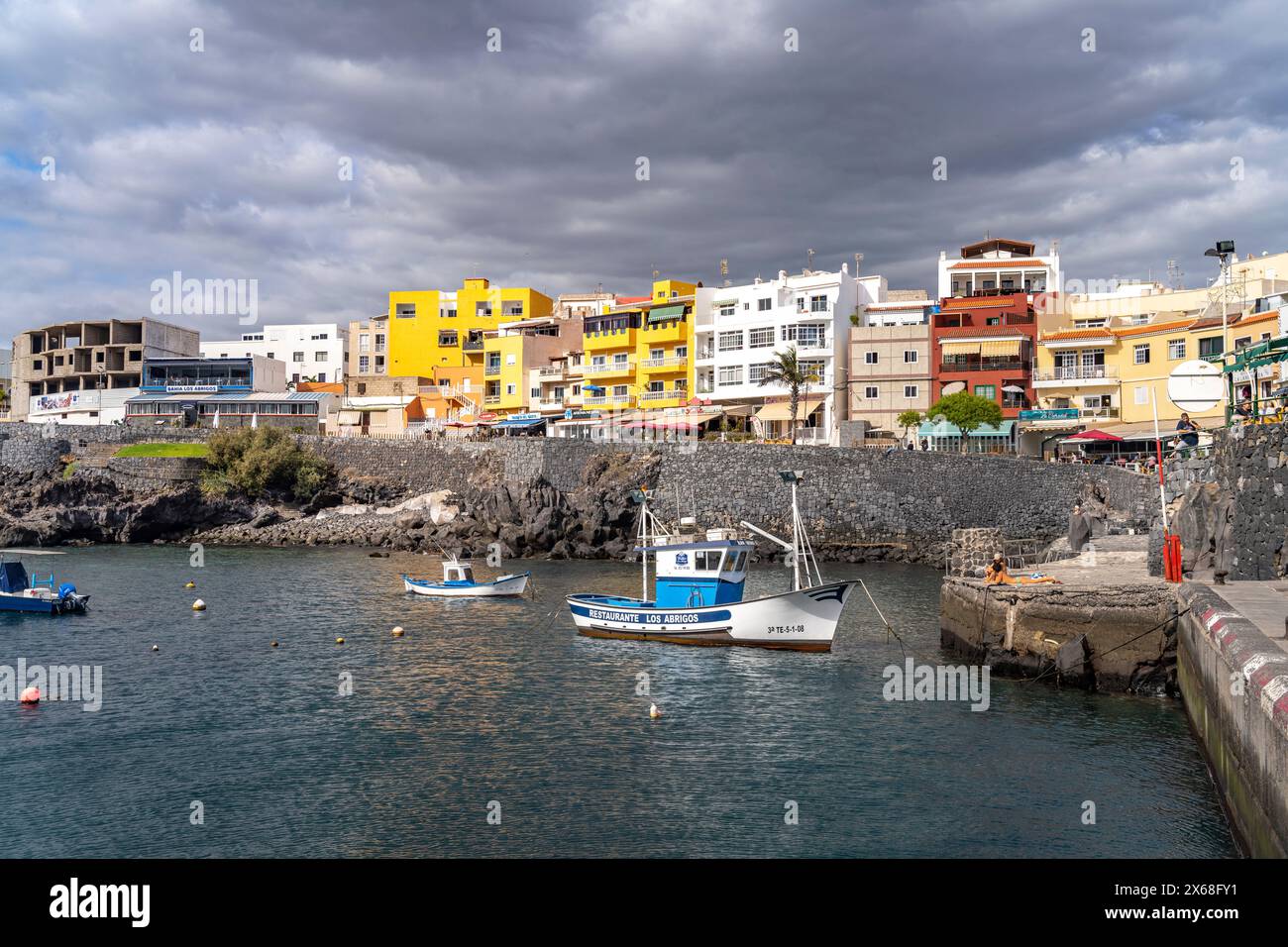 Place und Hafen Los Abrigos, Teneriffa, Kanarische Inseln, Spanien Stockfoto