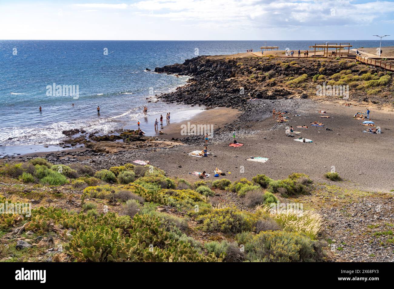 Strand und Küste in der Nähe von Los Abrigos, Teneriffa, Kanarischen Inseln, Spanien Stockfoto