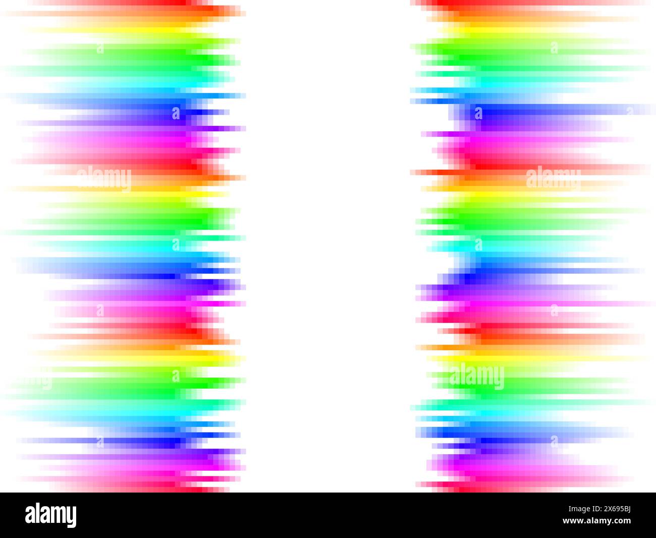 Regenbogenstreifen Verlauf mit Quadraten Mosaikmuster, weißem Hintergrund, Vektorgrafik Tapete oder Faltblatt Stock Vektor