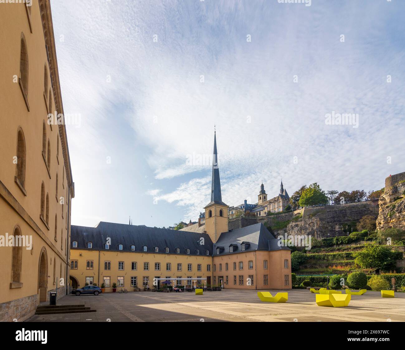 Luxemburg-Stadt (Luxemburg, Letzebuerg), Kloster Neimenster (Abtei Neimenster, Abbaye de Neimenster, Abtei Neumünster, Kloster Neumünster) in Luxemburg Stockfoto