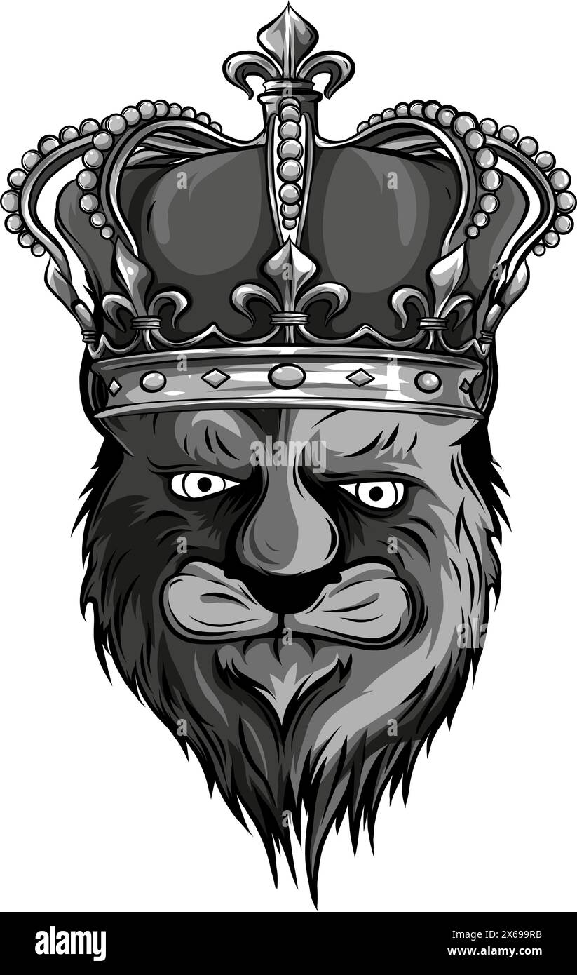 vektordarstellung der Silhouette des Löwen auf weißem Hintergrund Stock Vektor