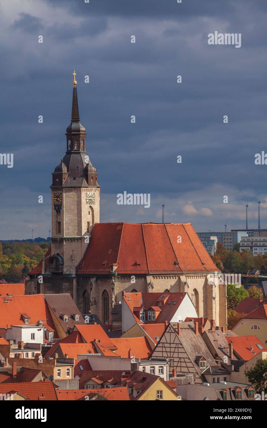Altstadtdächer mit Wenzelkirche, Naumburg, Sachsen-Anhalt, Deutschland, Europa Stockfoto