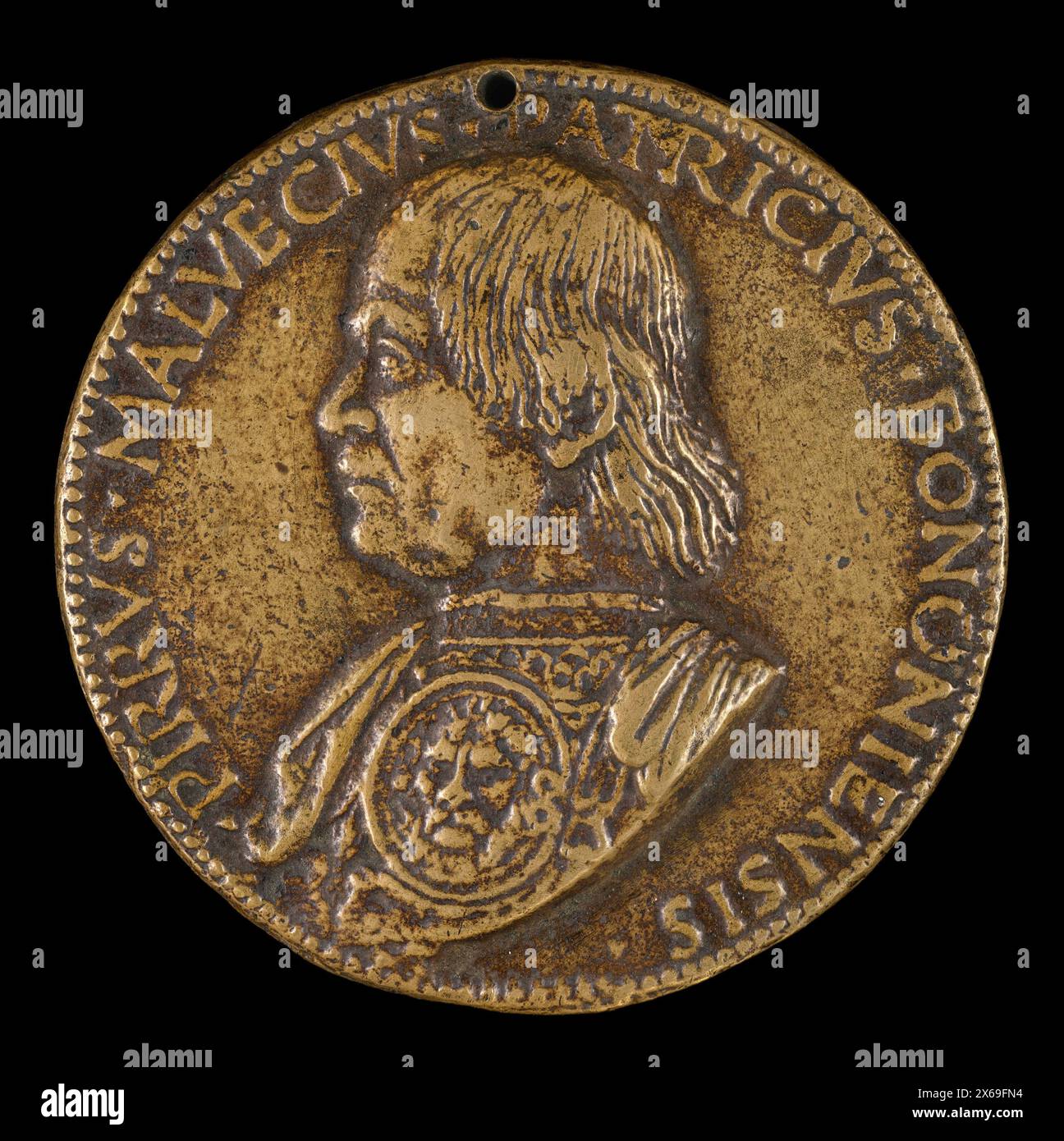 Pierro Malvessi 1429 - 1505 Patrizier von Bologna 1477 Bronzemedaille Bolognese 15. Jahrhundert Italien Stockfoto
