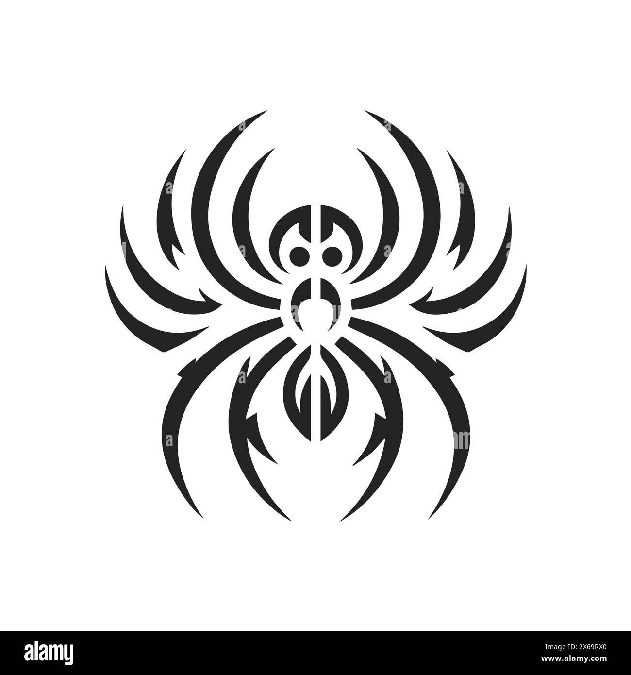 Schwarze Spinne Clipart-Illustration der schwarzen Spinne Stock Vektor