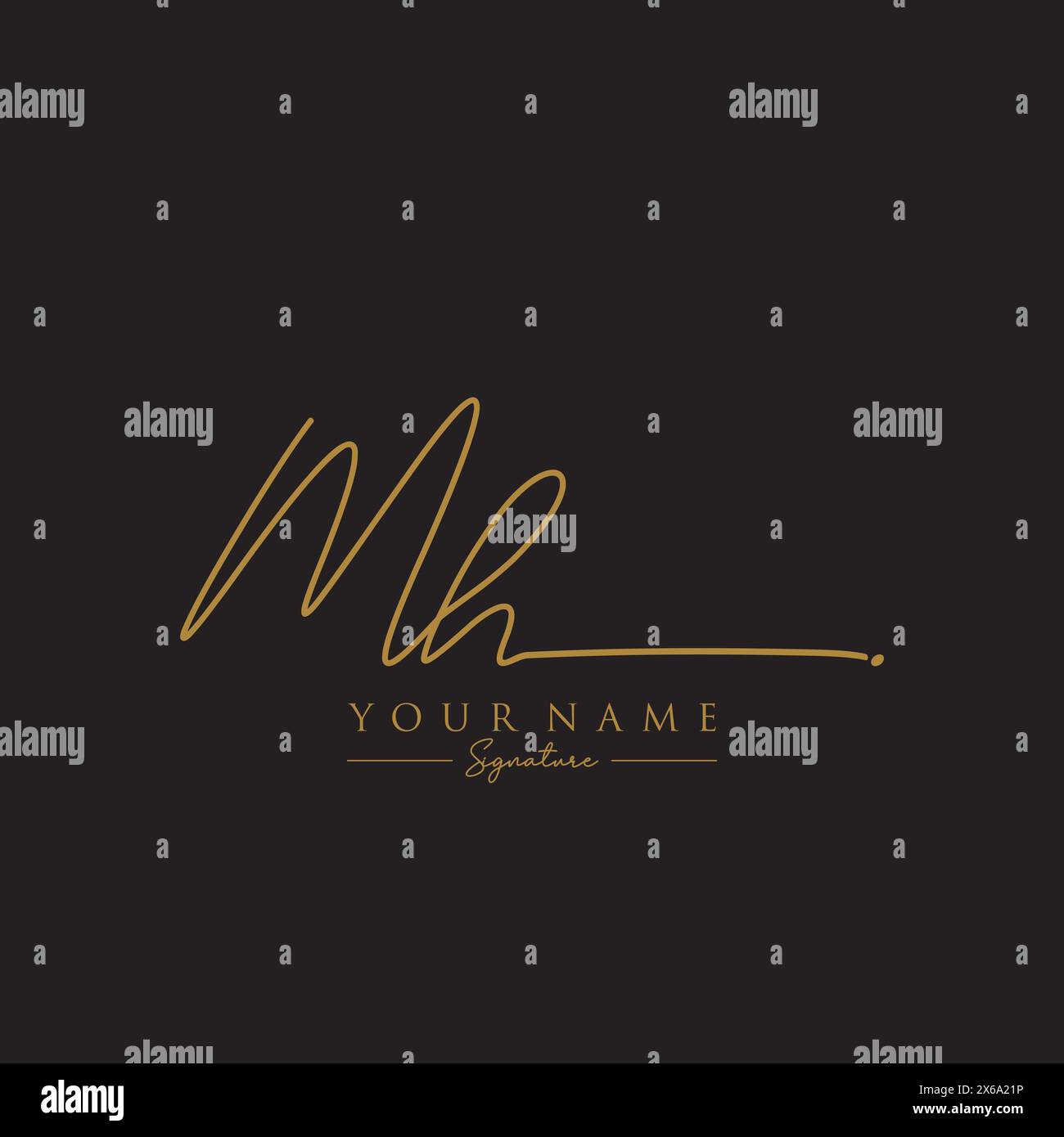 MH-Signatur-Logo-Vorlage Stock Vektor