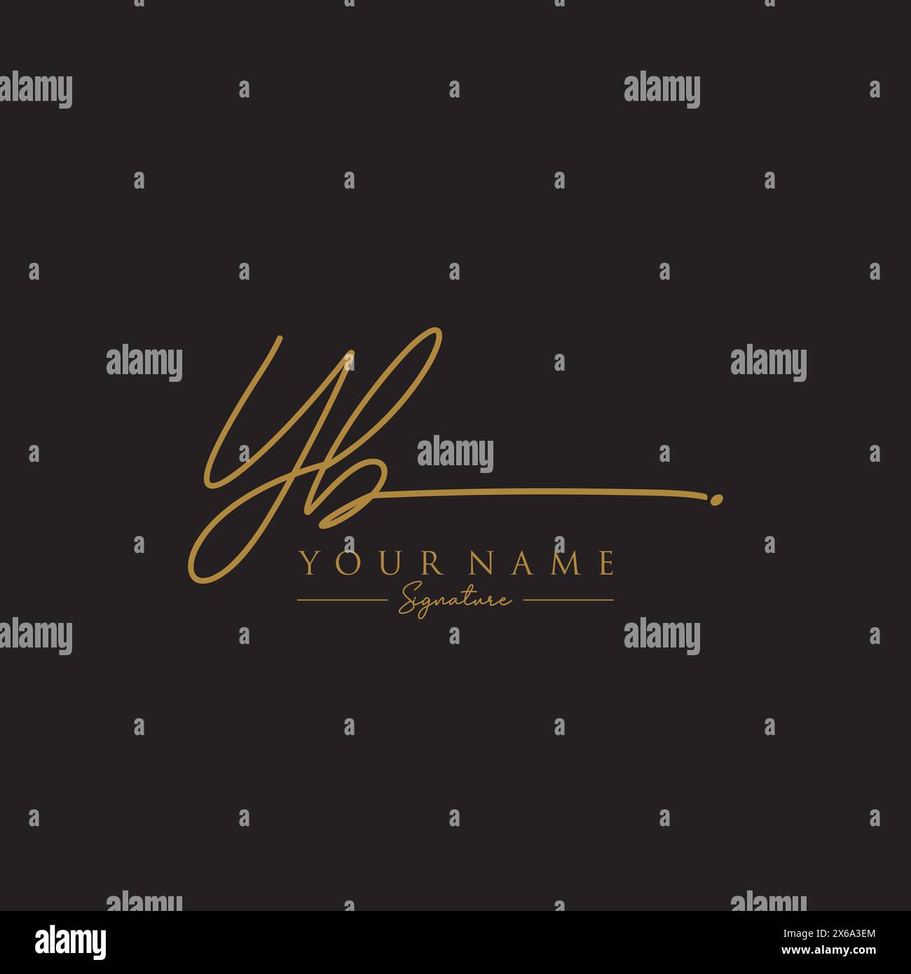 YB-Signatur-Logo-Vorlage Stock Vektor