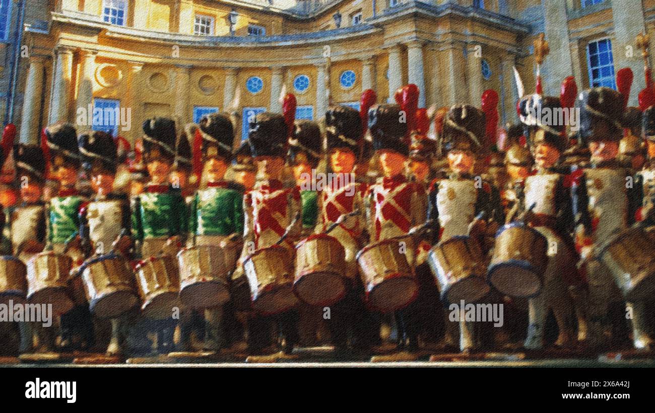 Marching Band Figurines, Blenheim Palace, Woodstock, Oxfordshire, England. Stockfoto