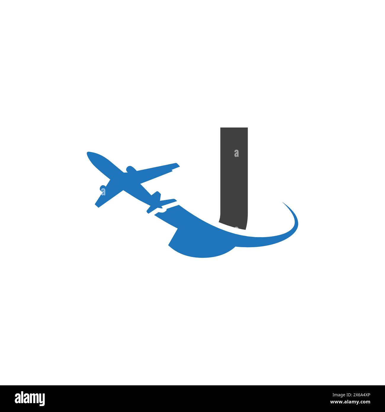 J-Letter-Logo mit Flugzeug Stock Vektor