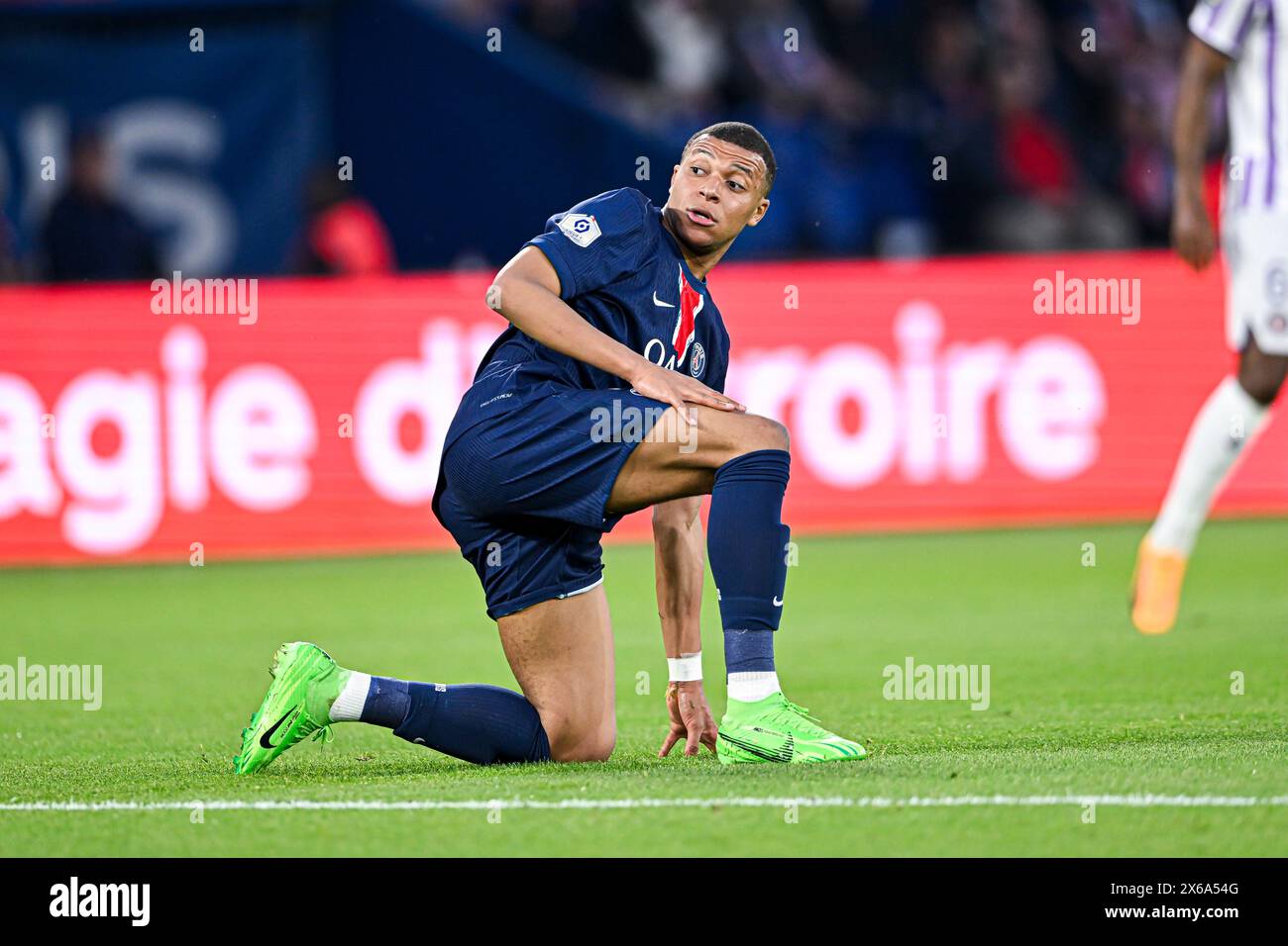 Paris, Frankreich. Mai 2024. Kylian Mbappe während des Ligue 1-Fußballspiels Paris Saint-Germain PSG VS Toulouse TFC am 12. Mai 2024 im Parc des Princes Stadion in Paris, Frankreich - Foto Victor Joly/DPPI Credit: DPPI Media/Alamy Live News Stockfoto