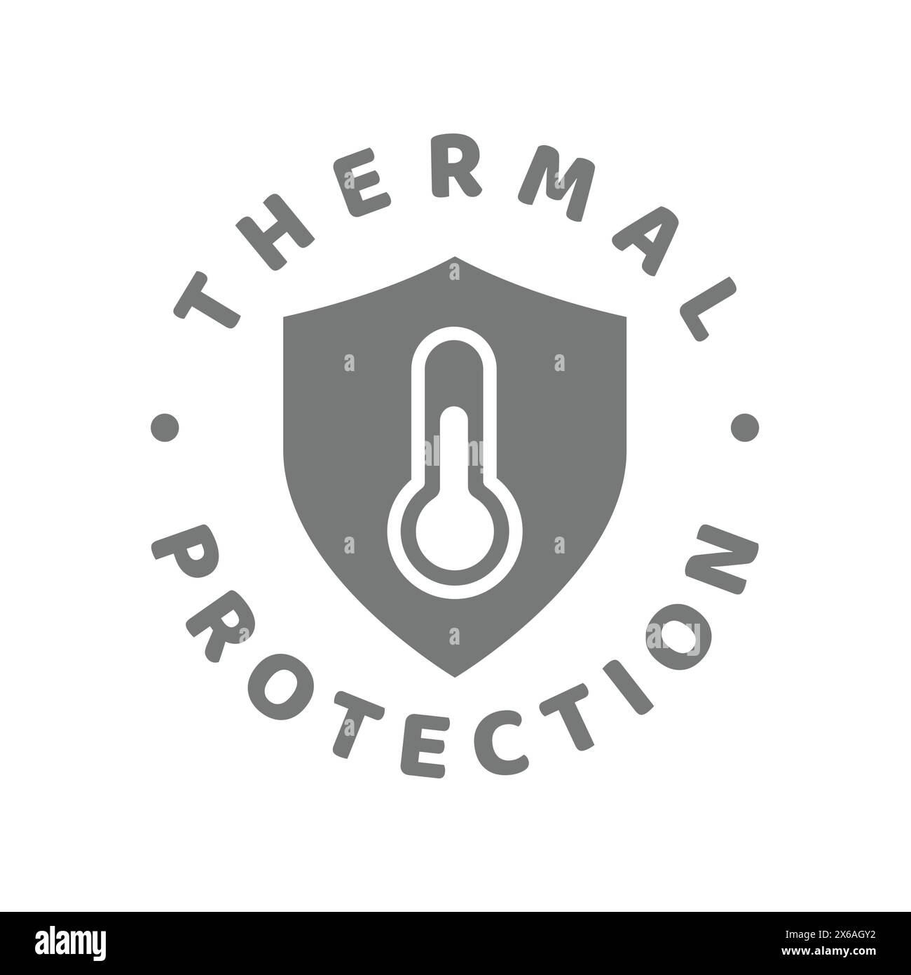 Vektorlabel für den Wärmeschutz. Hitzebeständiges, hitzebeständiges Material oder Verschleiß. Stock Vektor