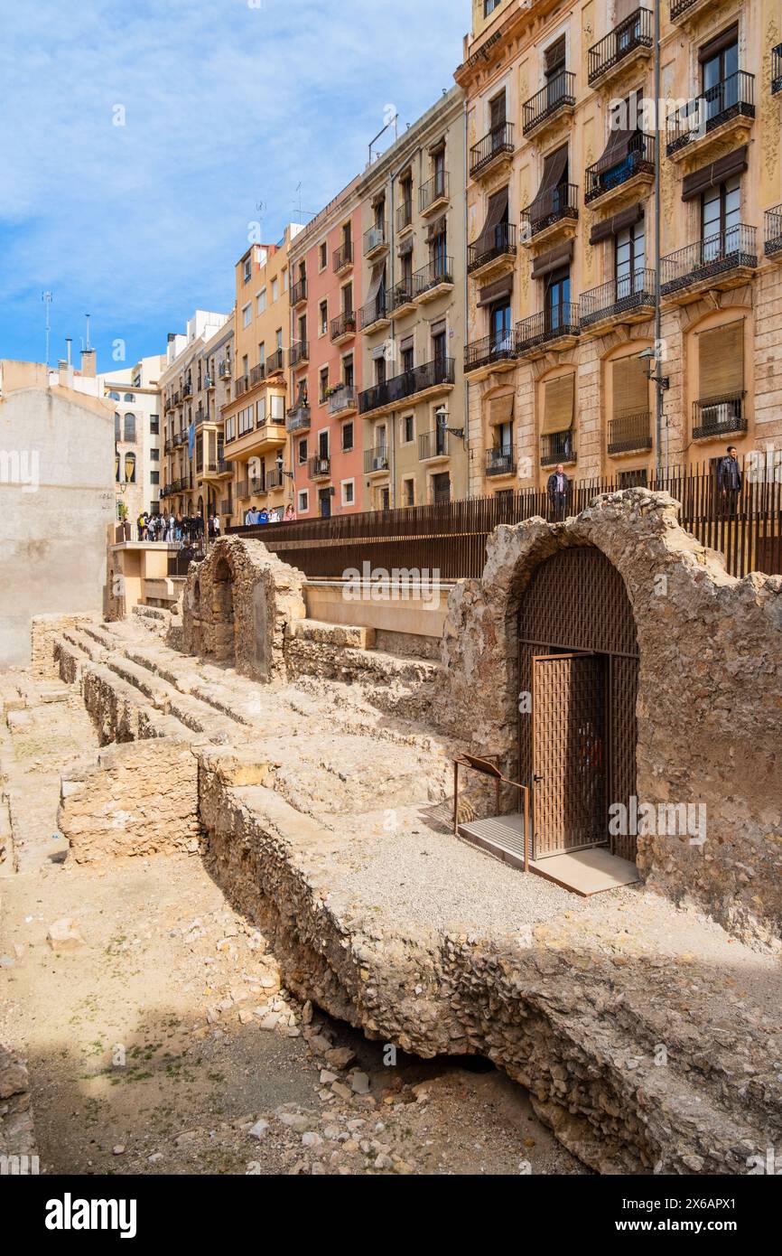 Überreste des circ romÃ in der Altstadt von Tarragona, Spanien Tarragona Katalonien Spanien *** Reste des circ romÃ in der Altstadt von Tarragona, Stockfoto