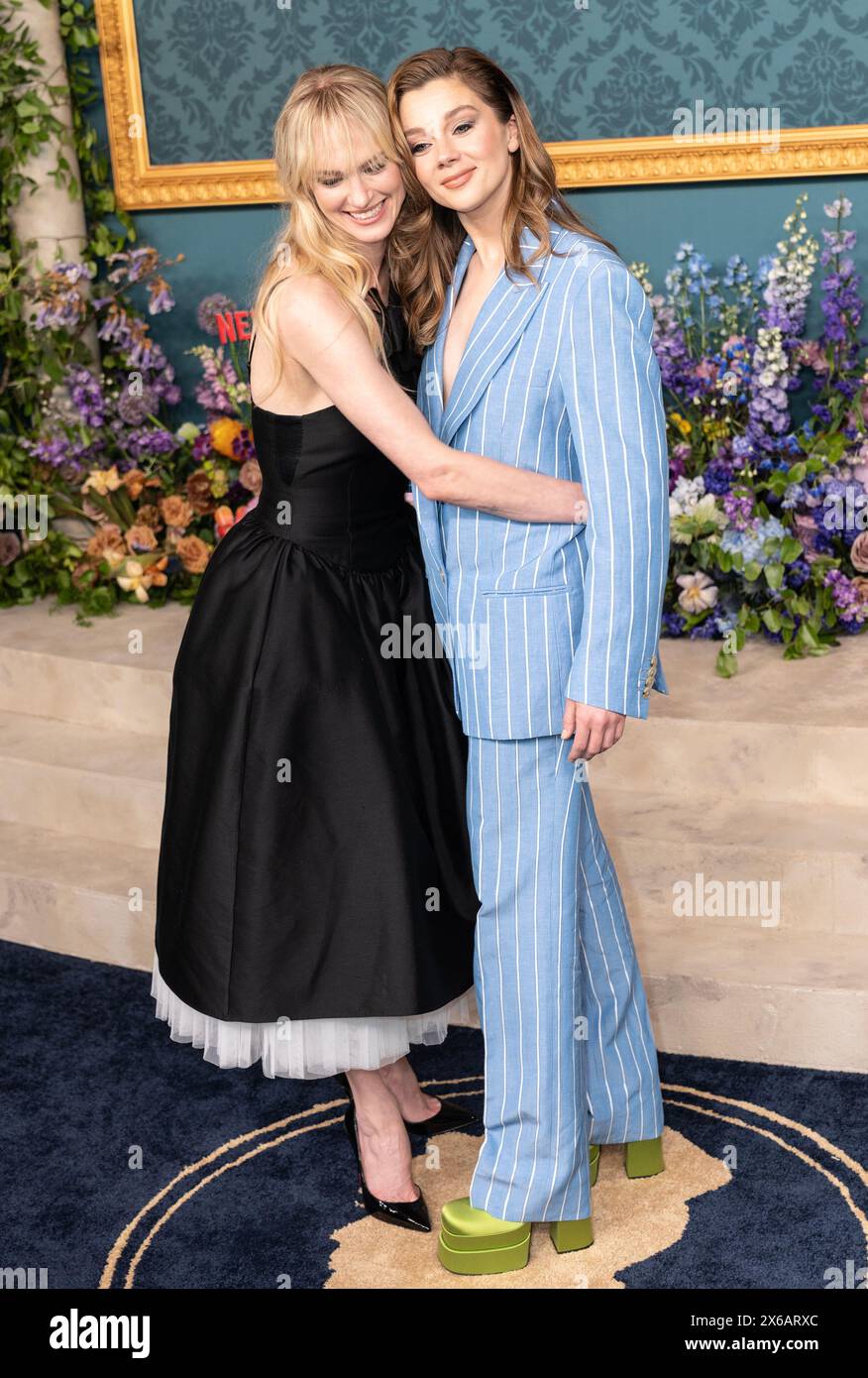 Jessica Madsen und Claudia Jessie nehmen am 13. Mai 2024 an der Premiere von Netflix Bridgerton in der Alice Tully Hall in New York Teil Stockfoto