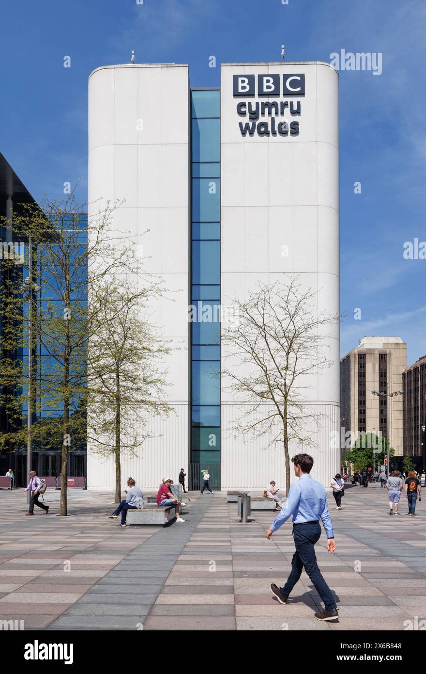 BBC Cymru Wales New Broadcasting House, Central Square, Cardiff City Centre, Wales Stockfoto BBC Cymru Wales New Broadcasting House, Central Square, Cardiff City Centre, Wales Stockfoto