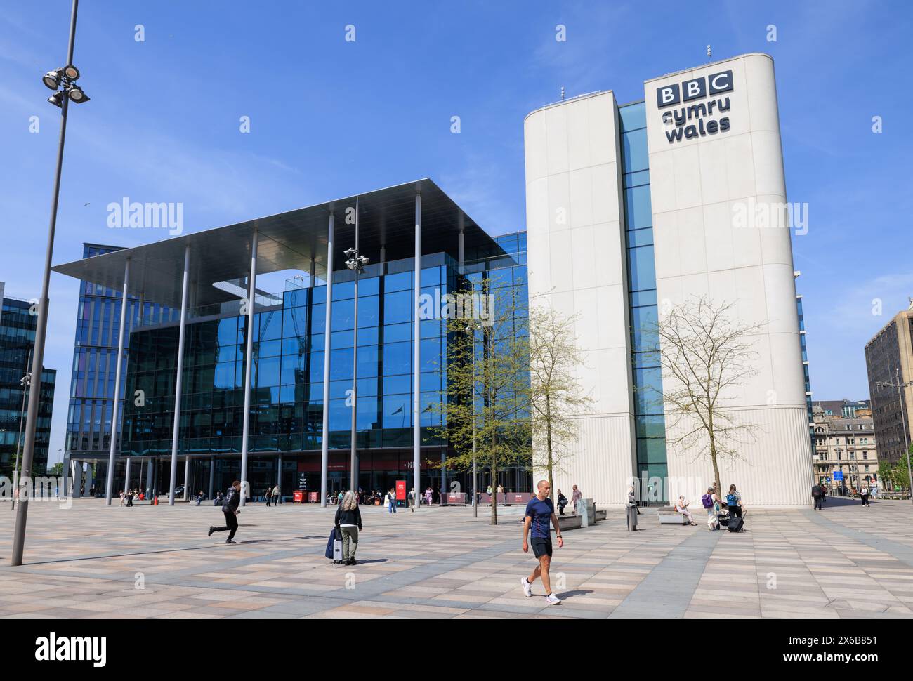 BBC Cymru Wales New Broadcasting House, Central Square, Cardiff City Centre, Wales Stockfoto BBC Cymru Wales New Broadcasting House, Central Square, Cardiff City Centre, Wales Stockfoto