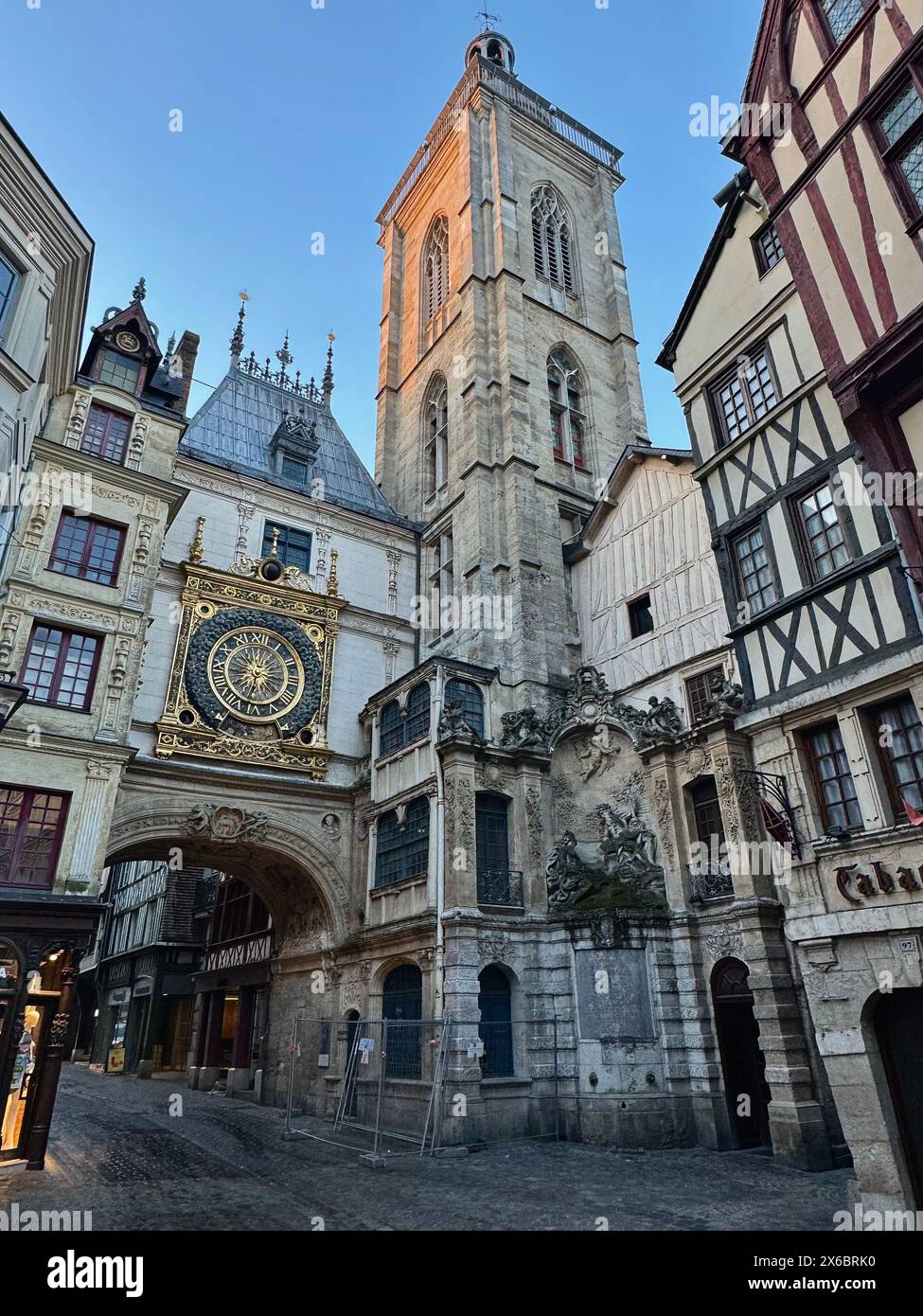 Foto Le Gros Horloge Rouen Frankreich Europa Stockfoto