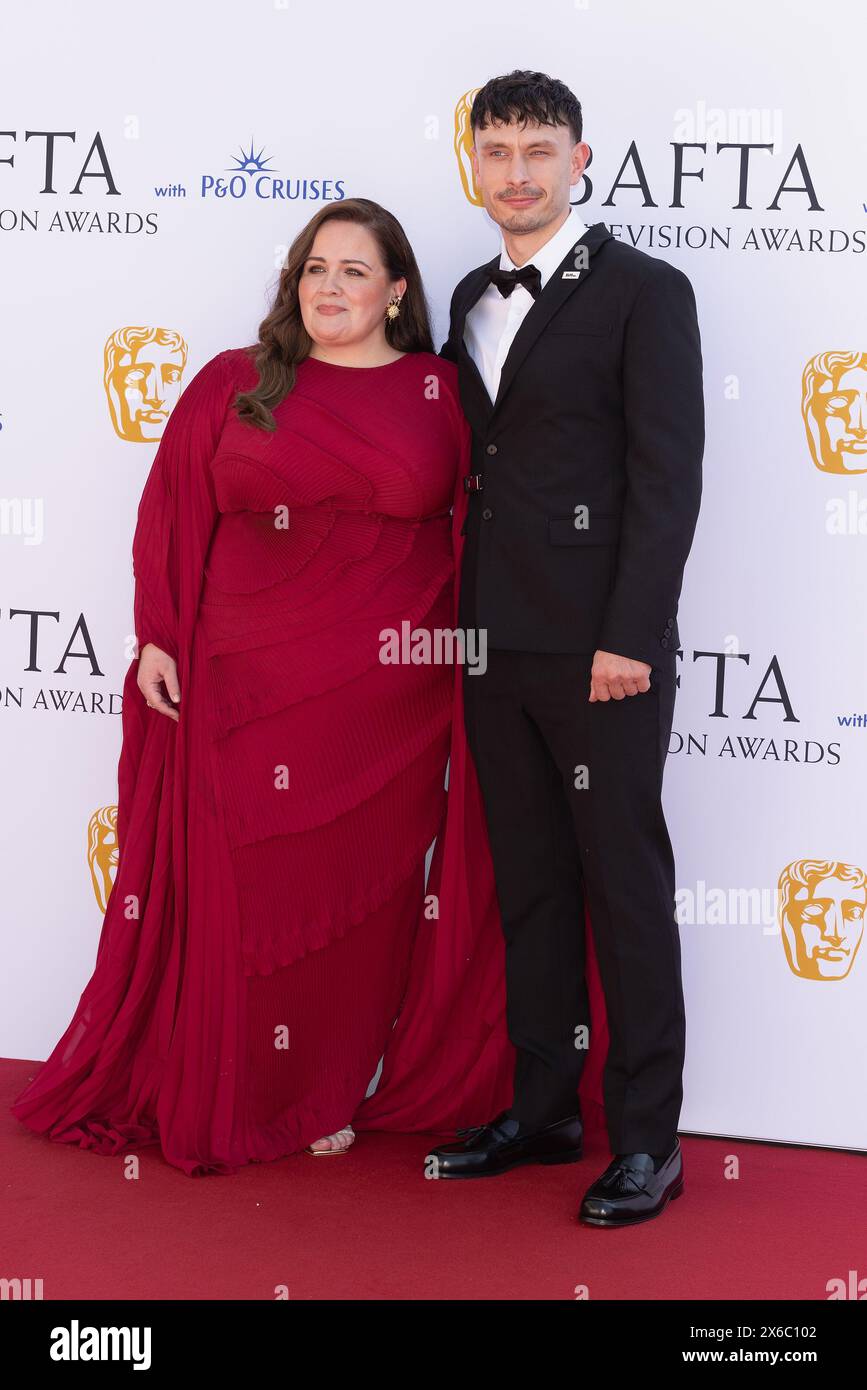 London, Großbritannien. Mai 2024. Jessica Gunning und Richard Gadd von Baby Rentier nehmen am 12. Mai 2024 mit P&O Cruises an den BAFTA Television Awards 2024 in der Royal Festival Hall in Southbank Teil. Quelle: S.A.M./Alamy Live News Stockfoto