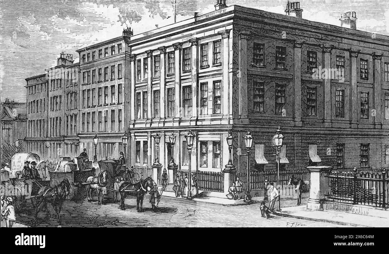 Mosley Street, Manchester' Ende des 19. Jahrhunderts. Schwarz-weiß-Illustration aus unserem eigenen Land Band III, veröffentlicht von Cassell, Petter, Galpin & Co. Im späten 19. Jahrhundert. Stockfoto