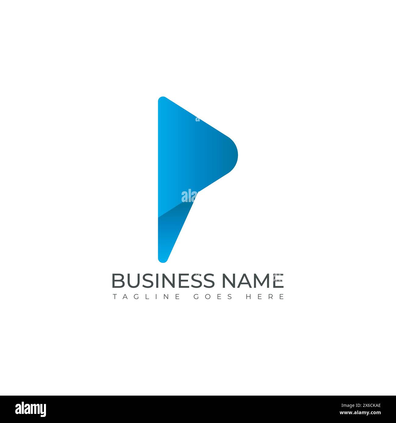 Blaues Verlaufslogo p Alphabet Letter Design Symbol Vektorbild. P Letter Logo Anfangsverlauf farbig Stock Vektor