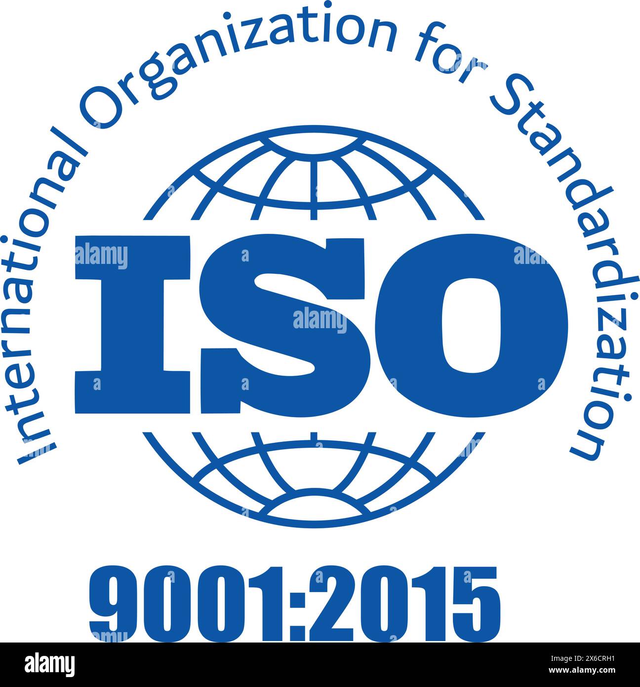 Zertifiziertes Unternehmenszertifikat ISO 9001:2015 Blauer Vektor, Qualitätszertifikat Stock Vektor