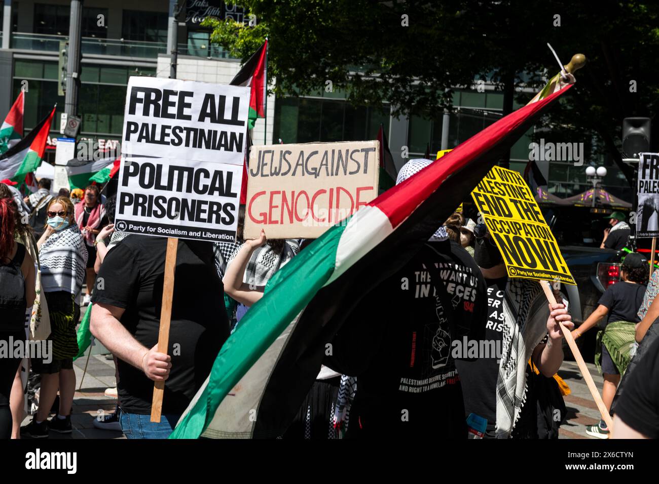 Seattle, USA. Mai 2024. Pro Palestine 76. Nakba Day Rallye und März. Stockfoto